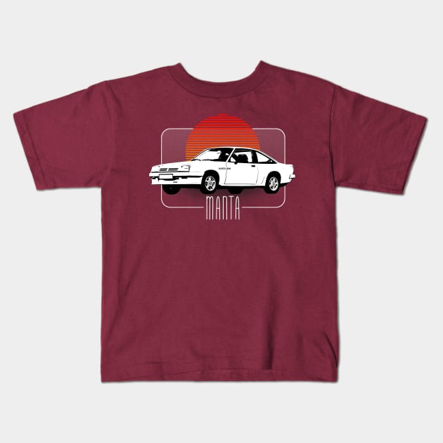 Opel Manta / Retro Classic Car Lover Design Kids T-Shirt by DankFutura